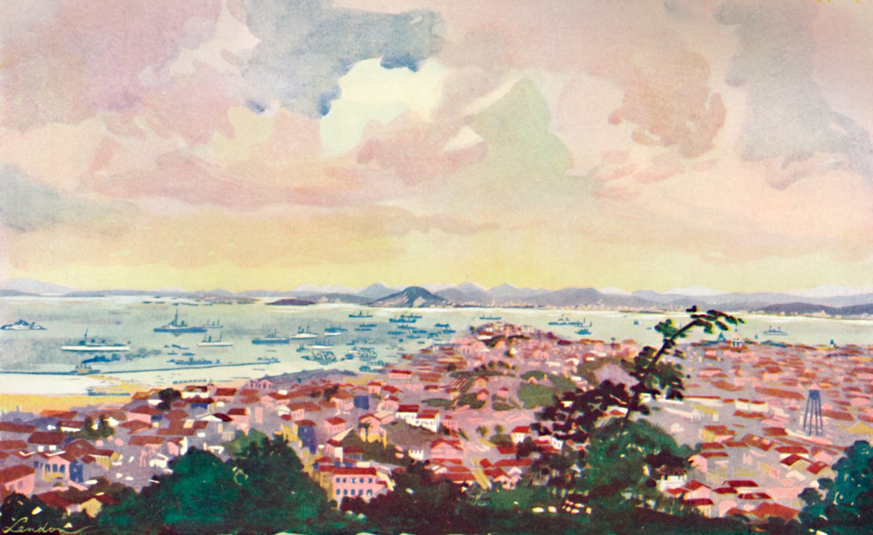 Uma vista do Rio e da baía, 1914. de Unbekannt
