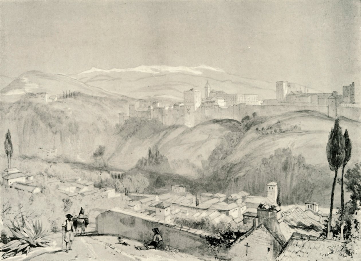 Uma vista do Alhambra do Albaycin, século XIX, 1907. de Unbekannt