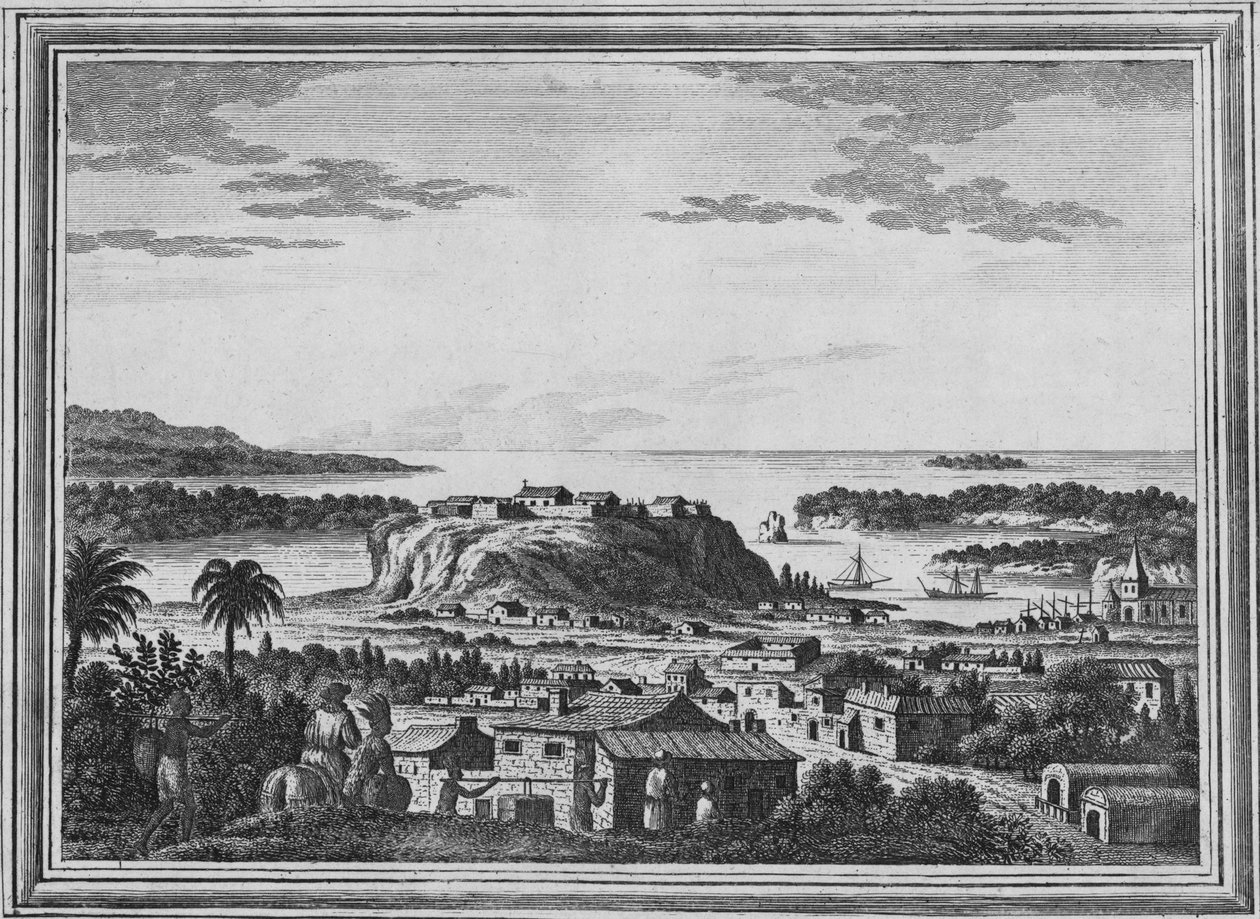 Uma vista do refúgio de Acapulco, c1768 de Unbekannt