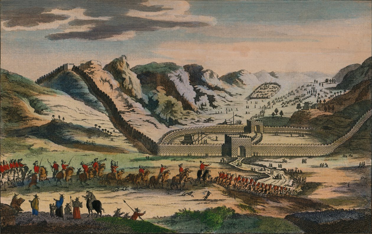 Vista da célebre Grande Muralha da China, 1782 de Unbekannt