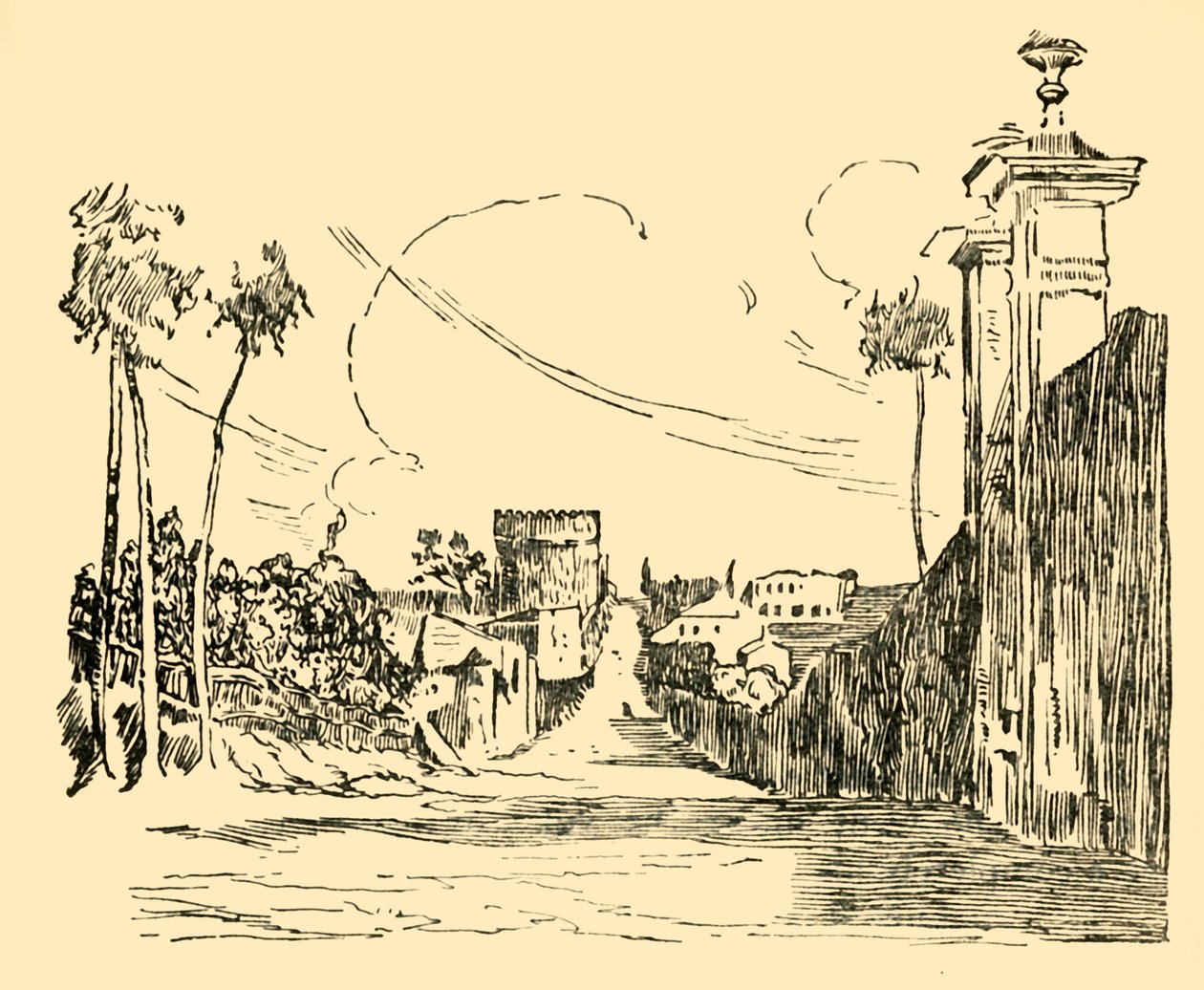 Uma visão da maneira Appian como é hoje, c1930. de Unbekannt