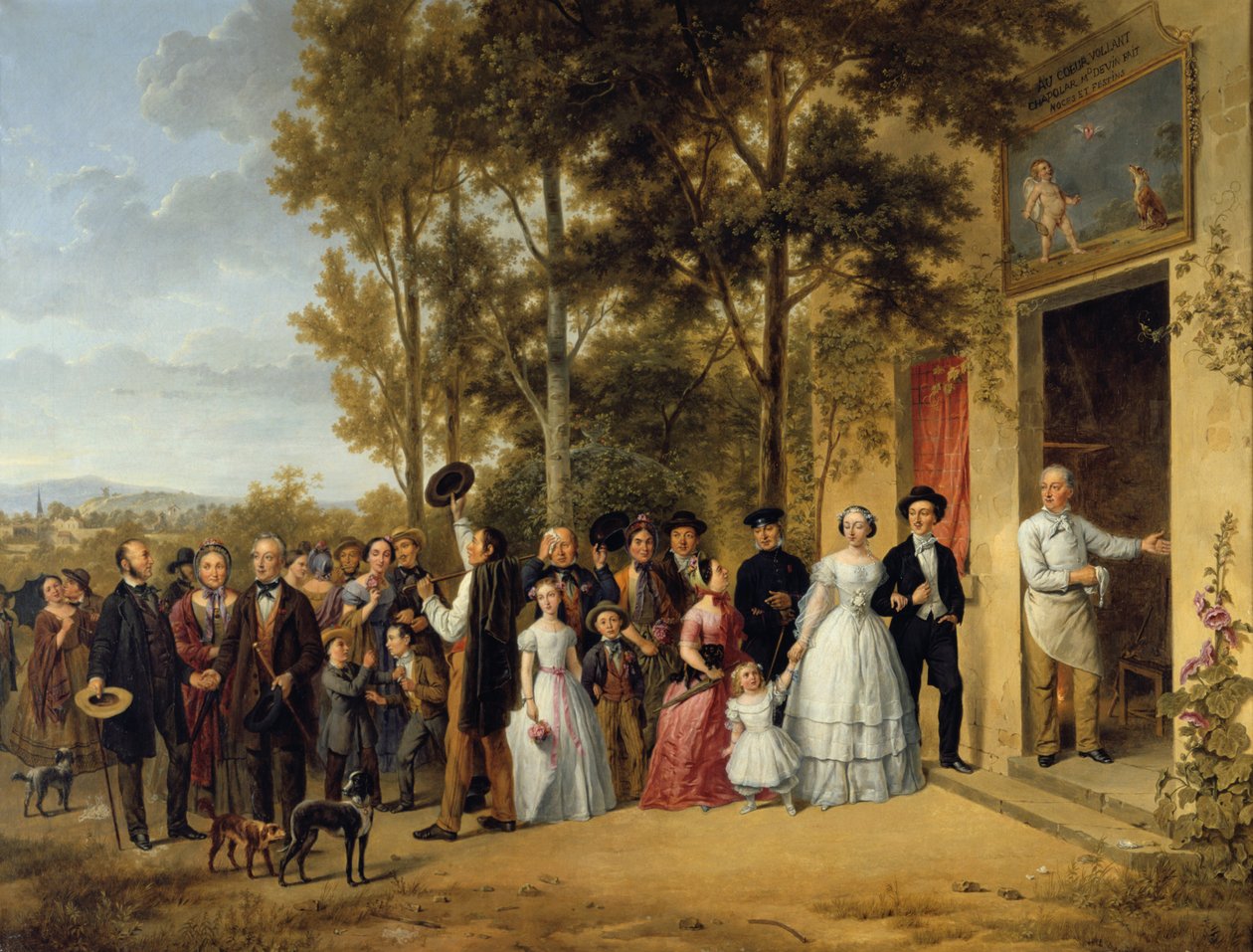 Um casamento na capela Coeur Volant em Marly, por volta de 1850, no século XIX de Unbekannt