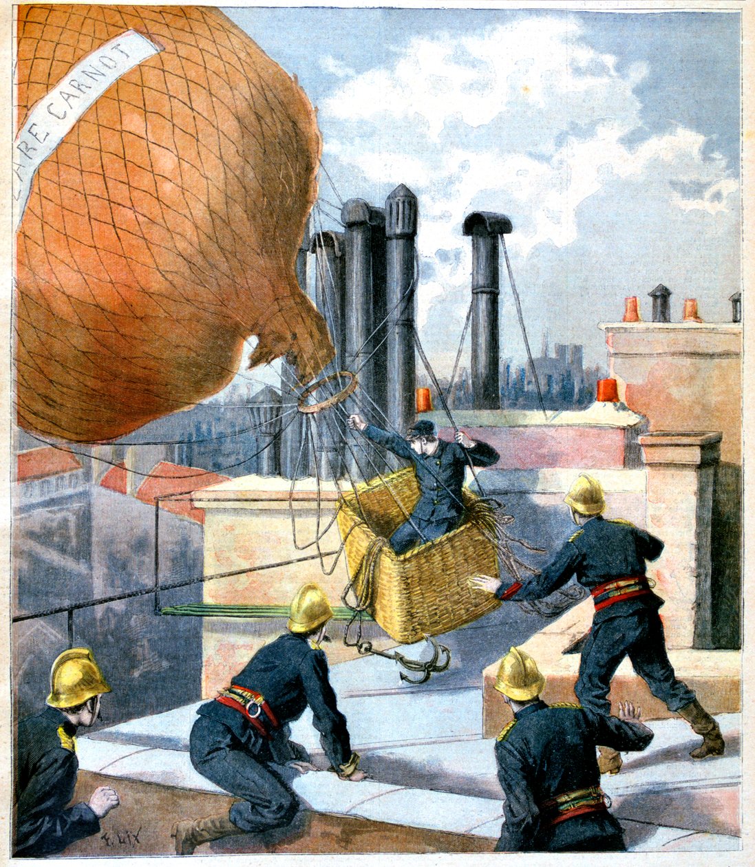 Um balão em um telhado, 1894 de Unbekannt
