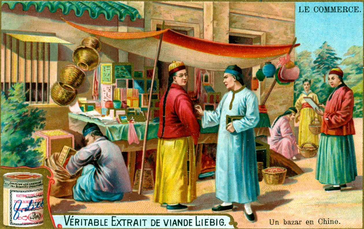 Um bazar na China, c1900 de Unbekannt