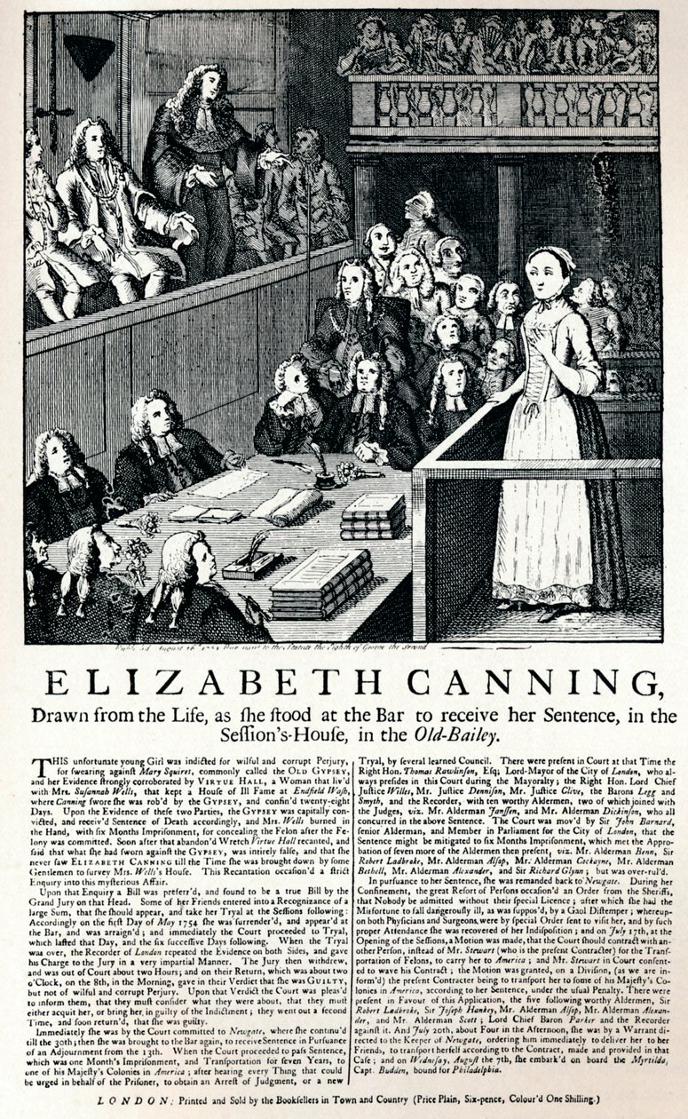 Uma grande parte da reportagem de 1754 sobre o caso de Elizabeth Canning, 1915 de Unbekannt