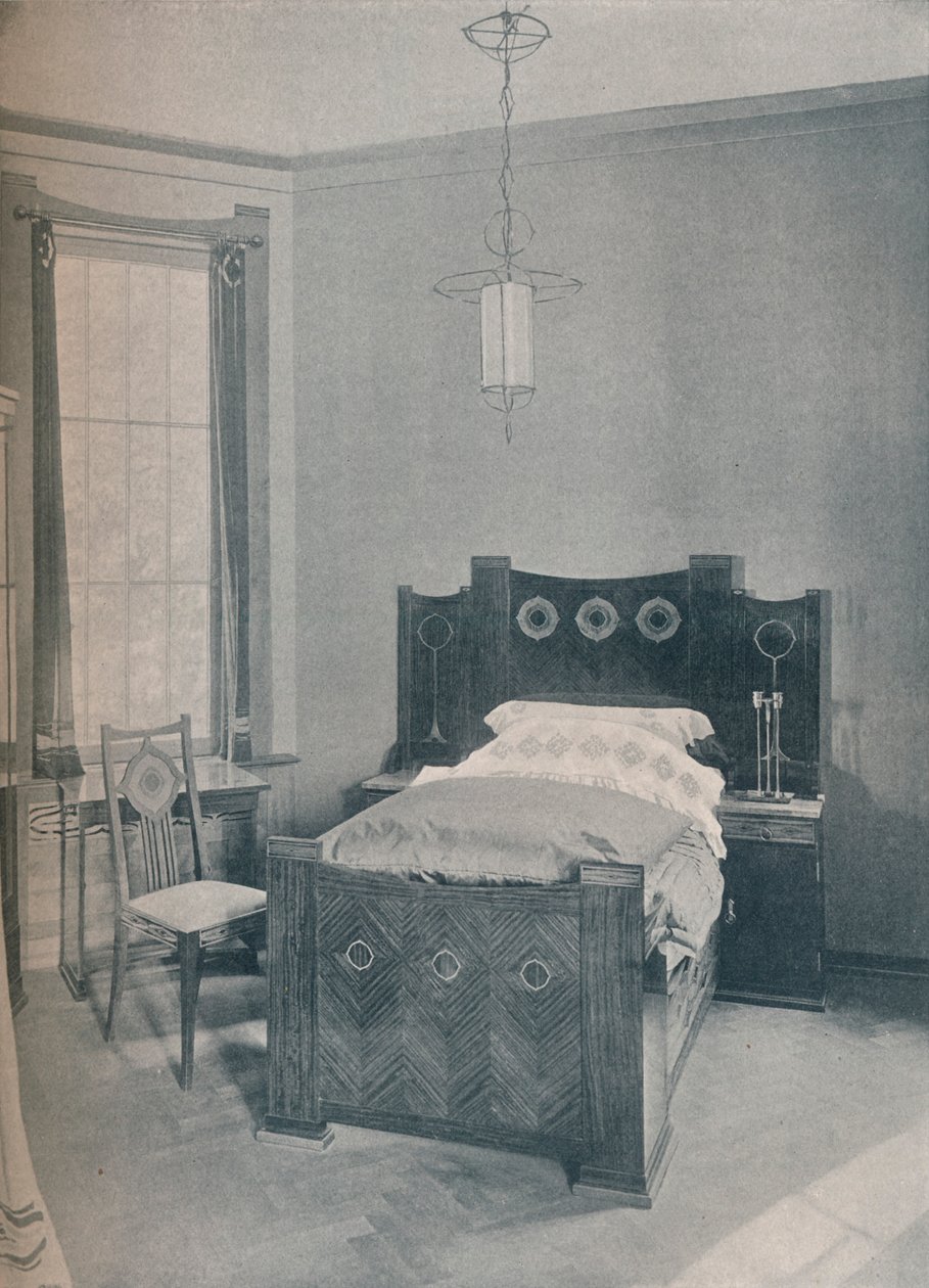 Uma cama de criança projetada por Peter Behrens, executada por TD Heymann, 1901 de Unbekannt