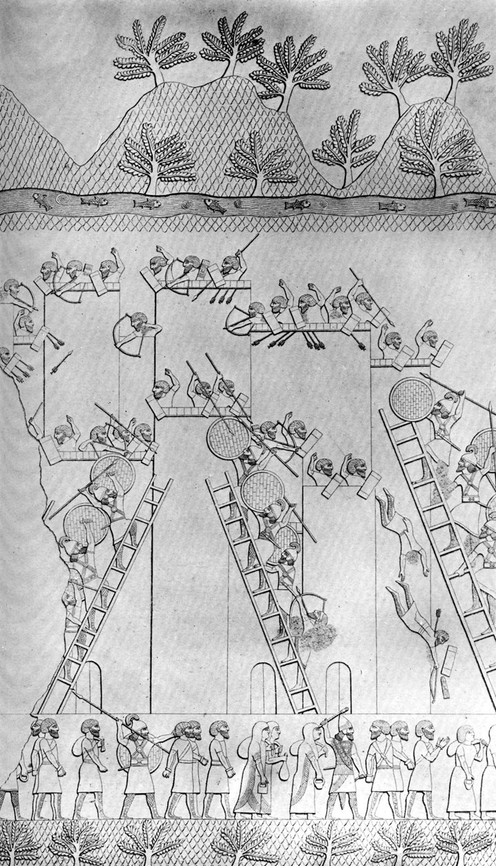 Uma cidade tomada por assalto pelos assírios, c1853, c1900-1920 de Unbekannt
