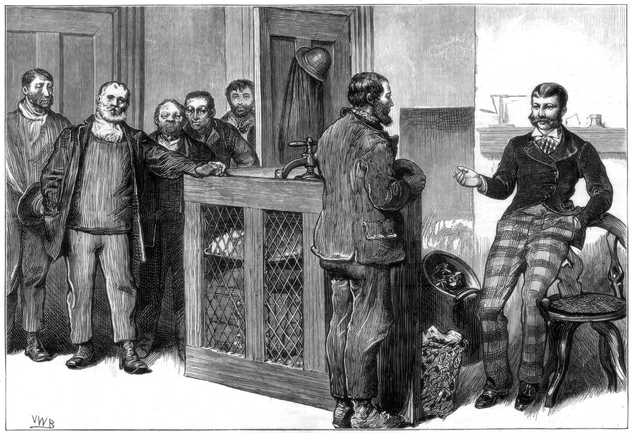 Um bloqueio de mina de carvão, Gales do Sul, 1875 de Unbekannt