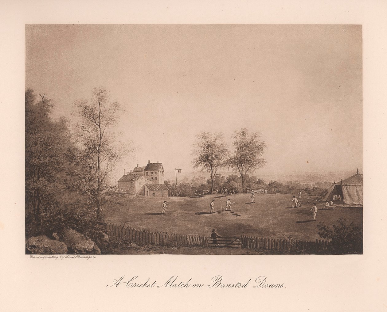 Uma partida de críquete em Bansted Downs, Surrey, século XIX 1912 de Unbekannt