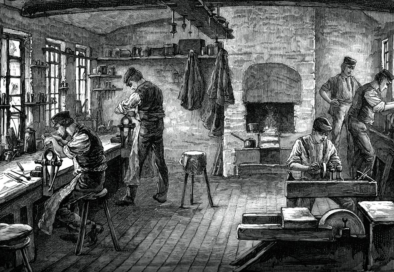 Uma loja de cutlers, c1880 de Unbekannt