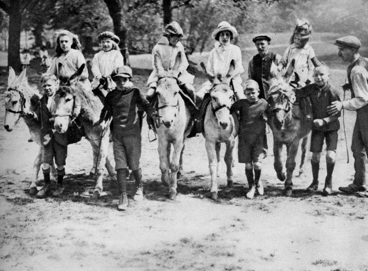 Um passeio de burro em um feriado bancário em Hamstead Heath, Londres, 1926-1927 de Unbekannt