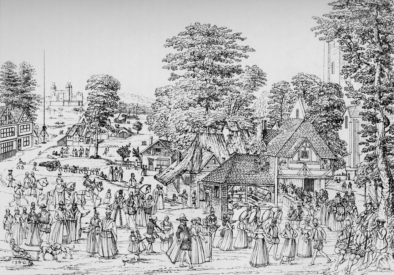 Uma festa em Horselydown, Southwark, em 1590, 1904 de Unbekannt