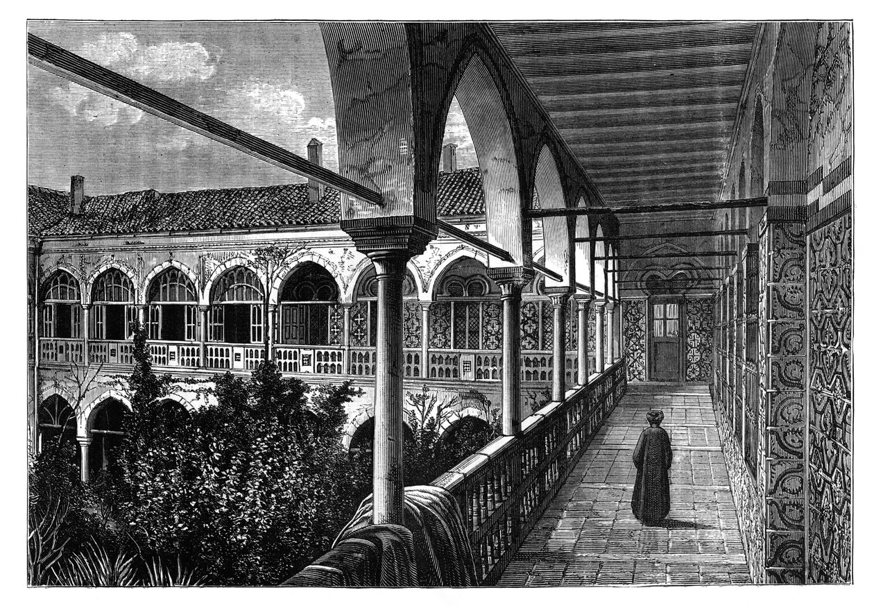 Uma galeria no palácio de Constantino, Argélia, c1890 de Unbekannt