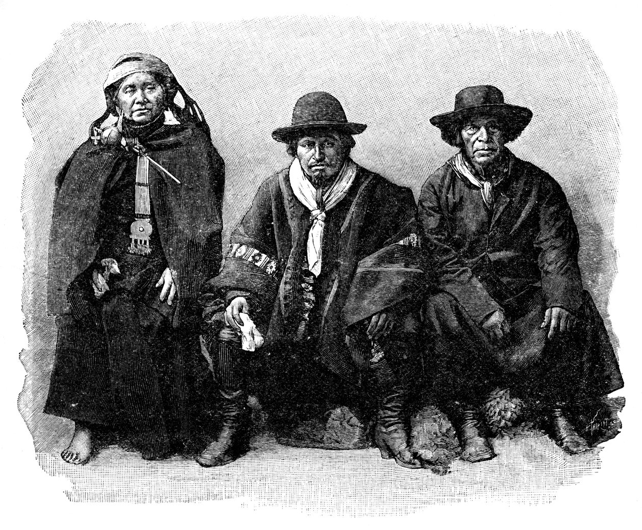 Um grupo de araucanos no ChileArgentina, 1895 de Unbekannt