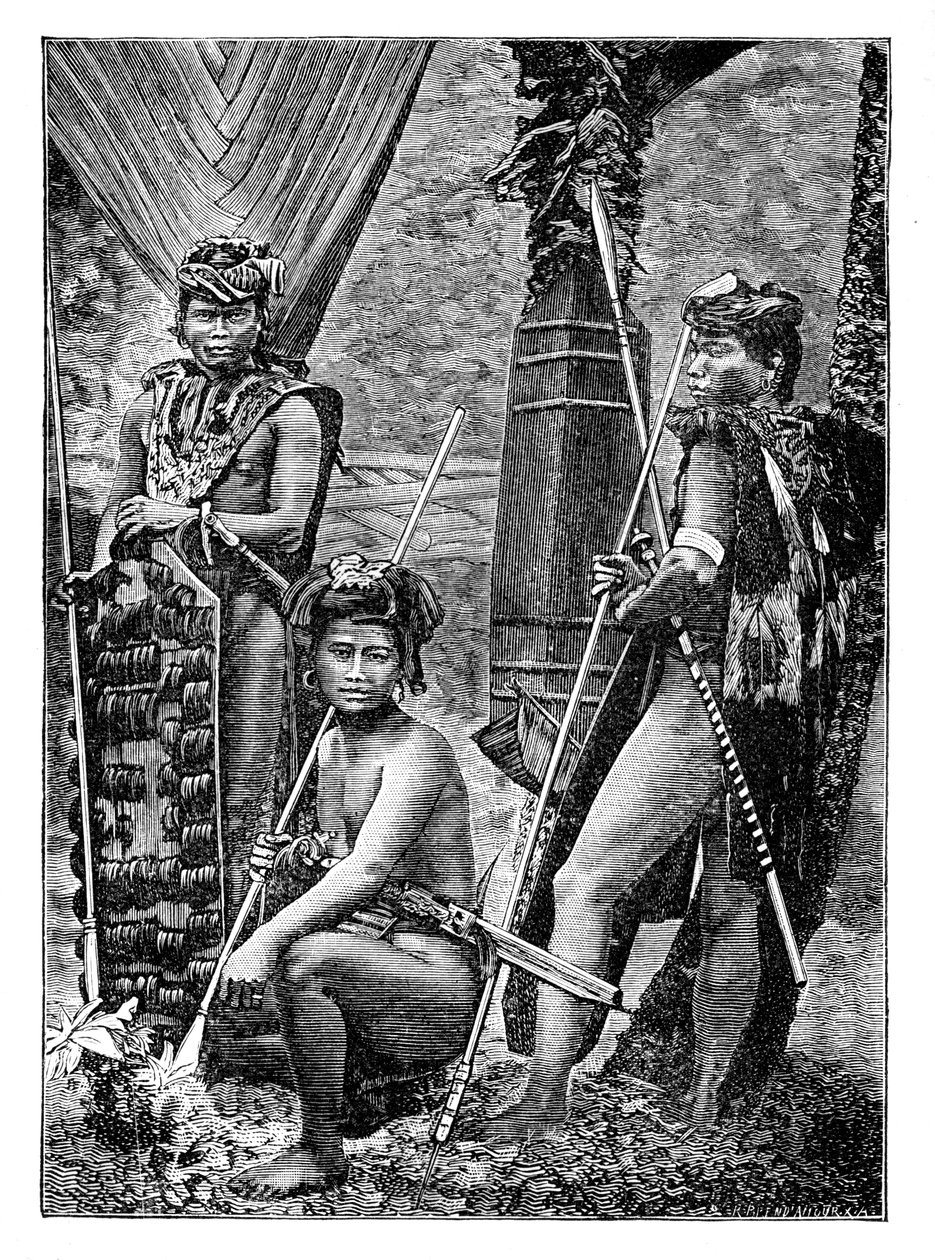 Um grupo de Dyaks, c1900 de Unbekannt