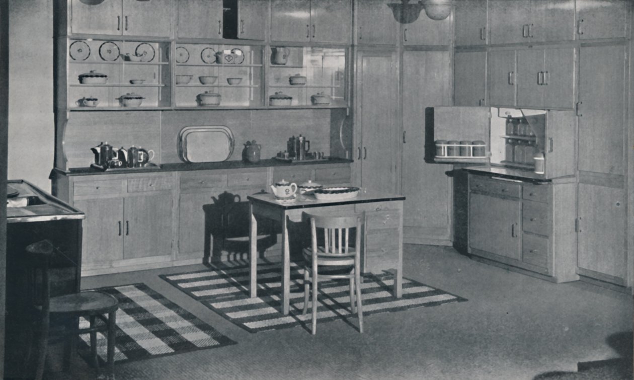 Uma cozinha organizada e equipada pela Heal & Son, Ltd. de Londres, 1942 de Unbekannt