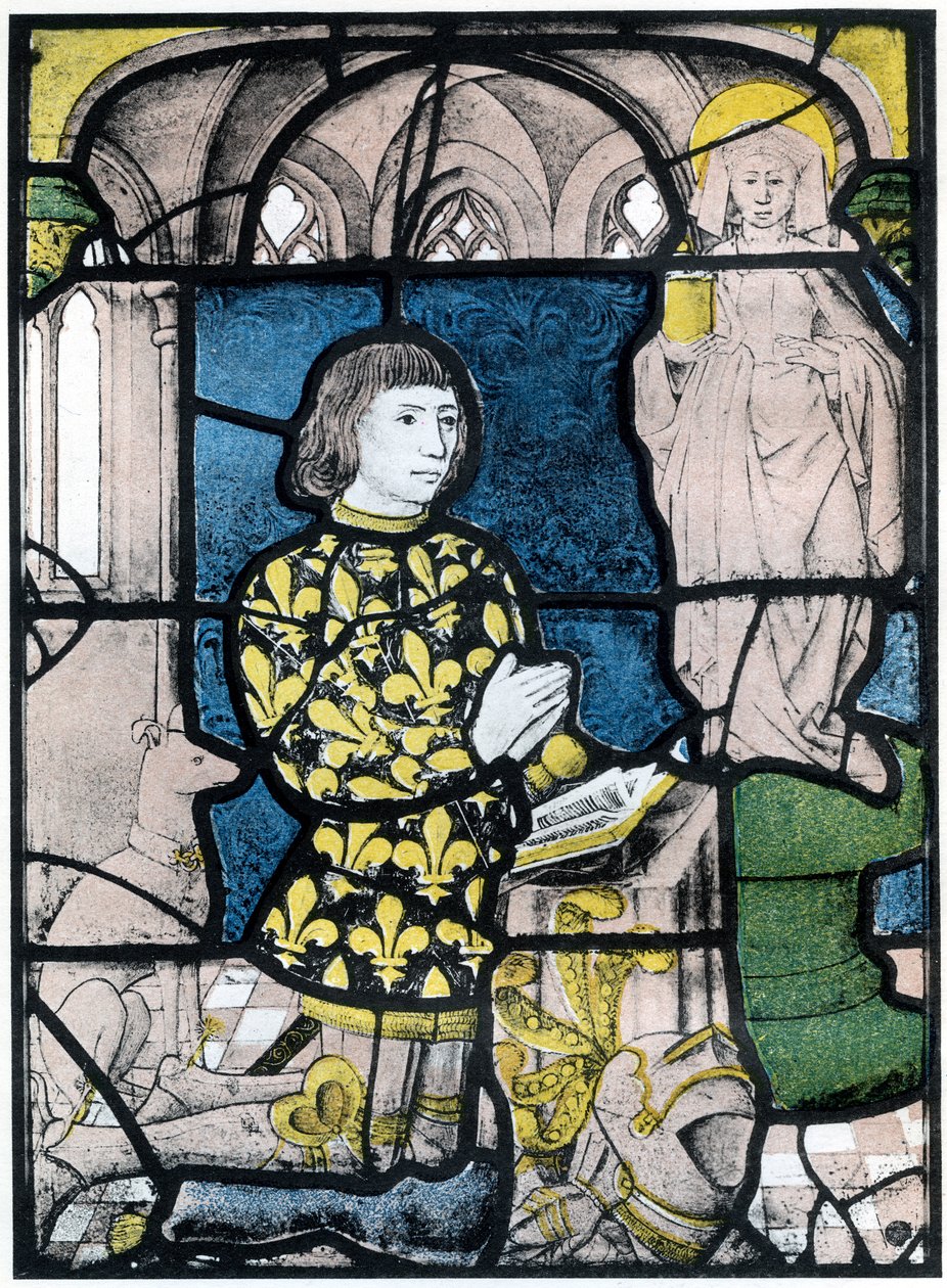Um cavaleiro de Bernemicourt em seus oratórios diante de uma imagem de Santa Maria Madalena, c1500, 1924 de Unbekannt