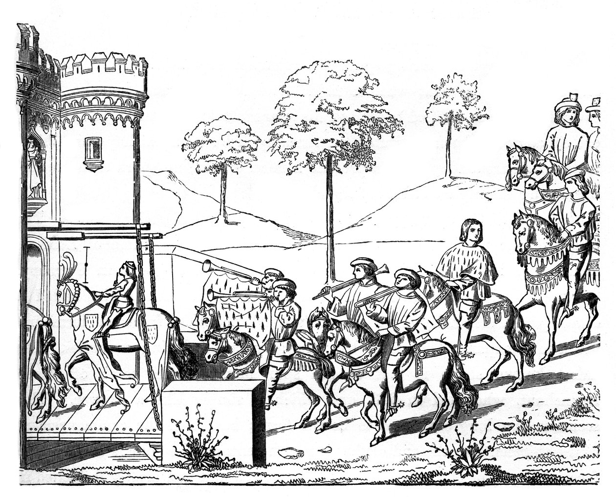 Um cavaleiro entrando nas listas, c1460-1465, 1870 de Unbekannt