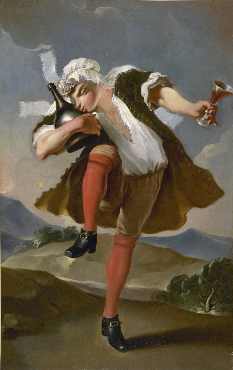 A la bonne bouteille. Placa de um comerciante de vinhos, entre 1780 e 1800. de Unbekannt
