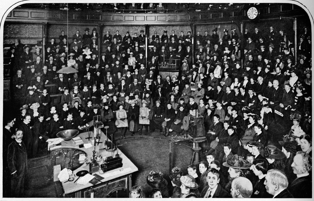 Uma palestra na Royal Institution, Londres, c1903 1903 de Unbekannt
