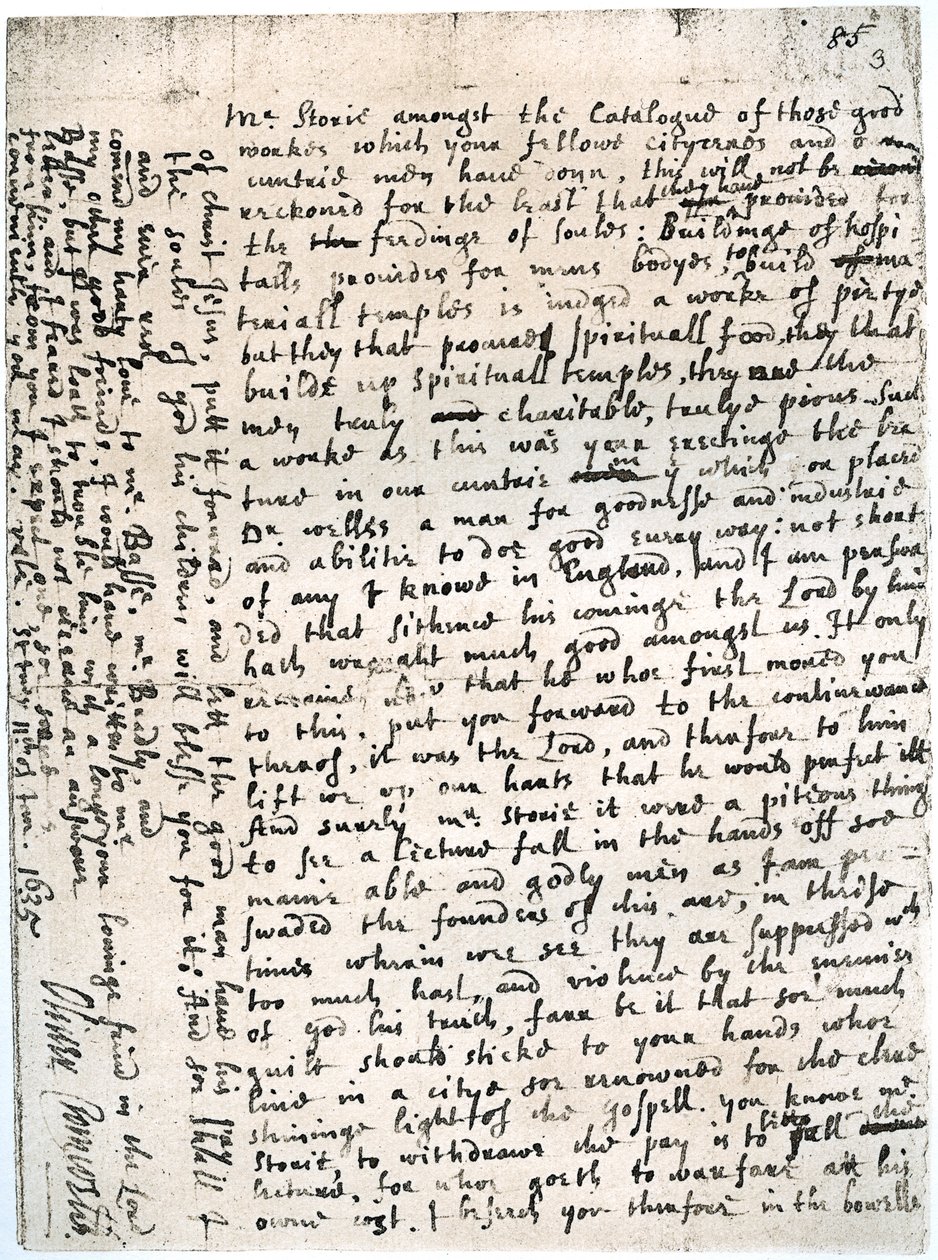 Carta a um Sr. Storie por Oliver Cromwell, St Ives, 11 de janeiro de 1635-1636, 1899 de Unbekannt