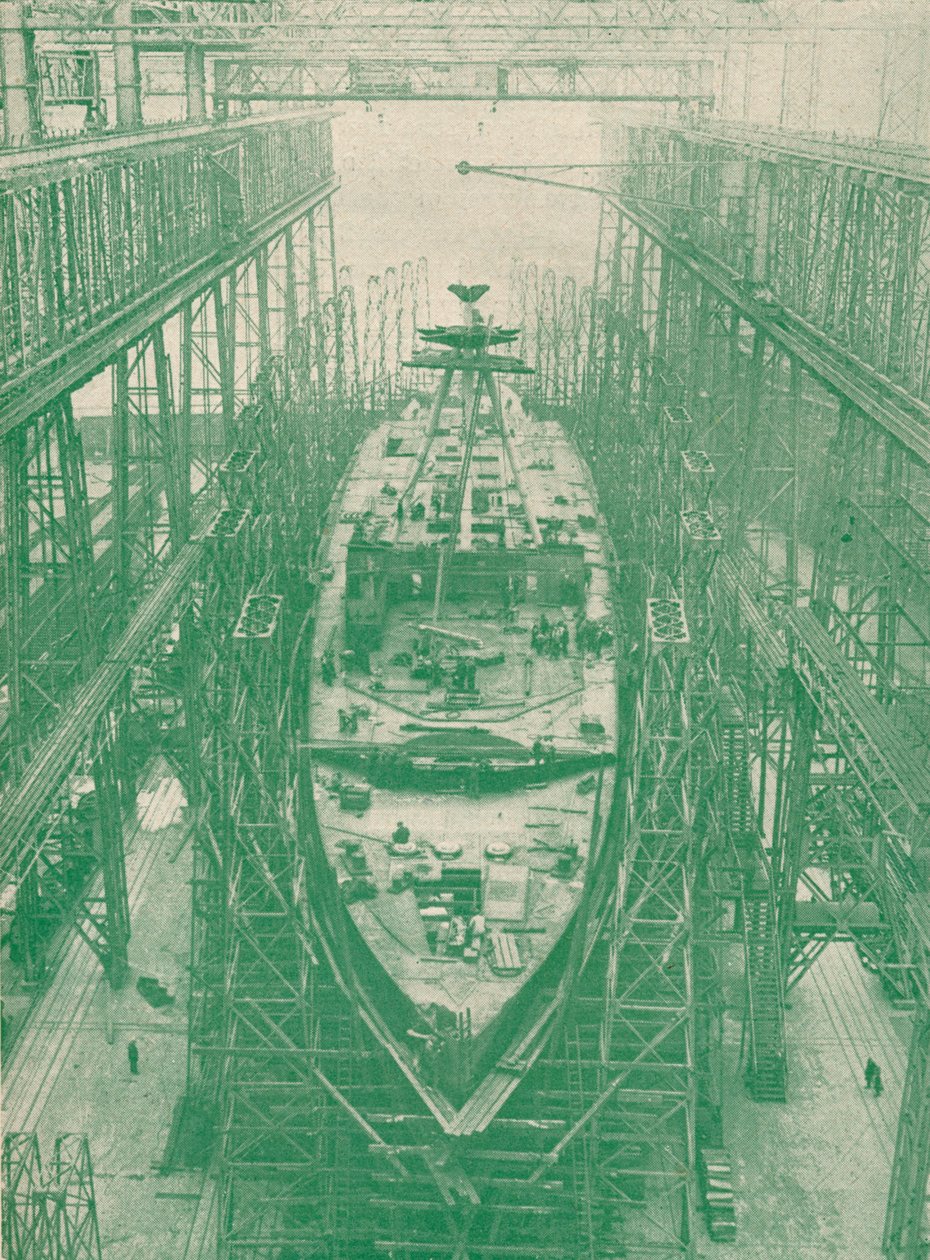 Um cruzador leve em construção, c1917 1919 de Unbekannt