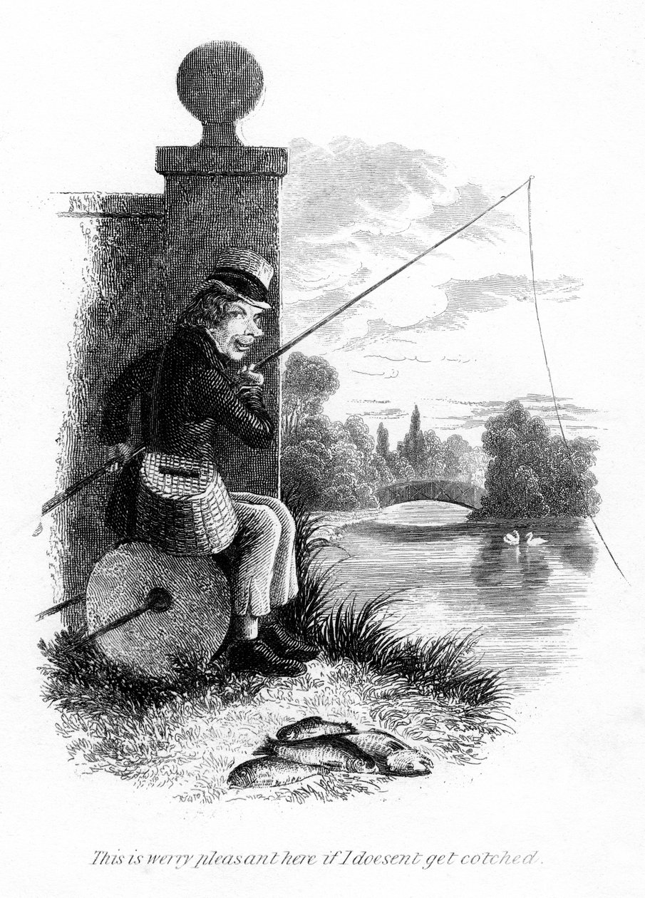 Um homem pescando ilegalmente de Unbekannt