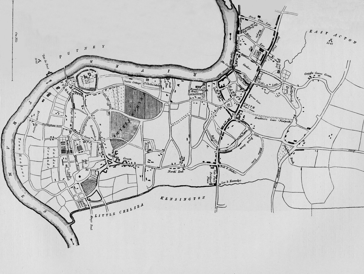 Um mapa de Fulham em 1813 1911 de Unbekannt