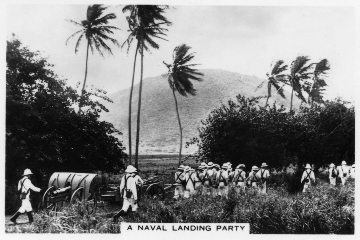Uma festa de desembarque da marinha, St Kitts, Índias Ocidentais, 1937 de Unbekannt