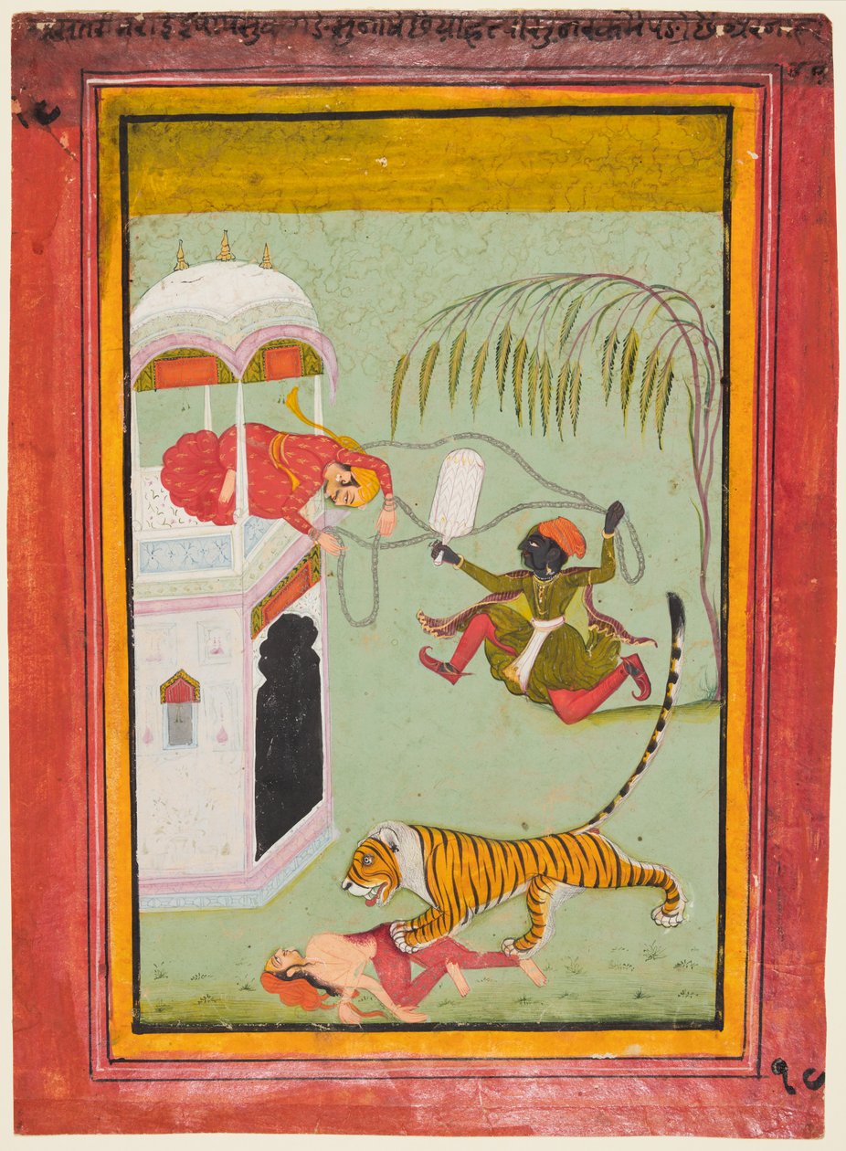 Uma página de uma série de Castigos: Castigo por assassinato, c. 1760 de Unbekannt