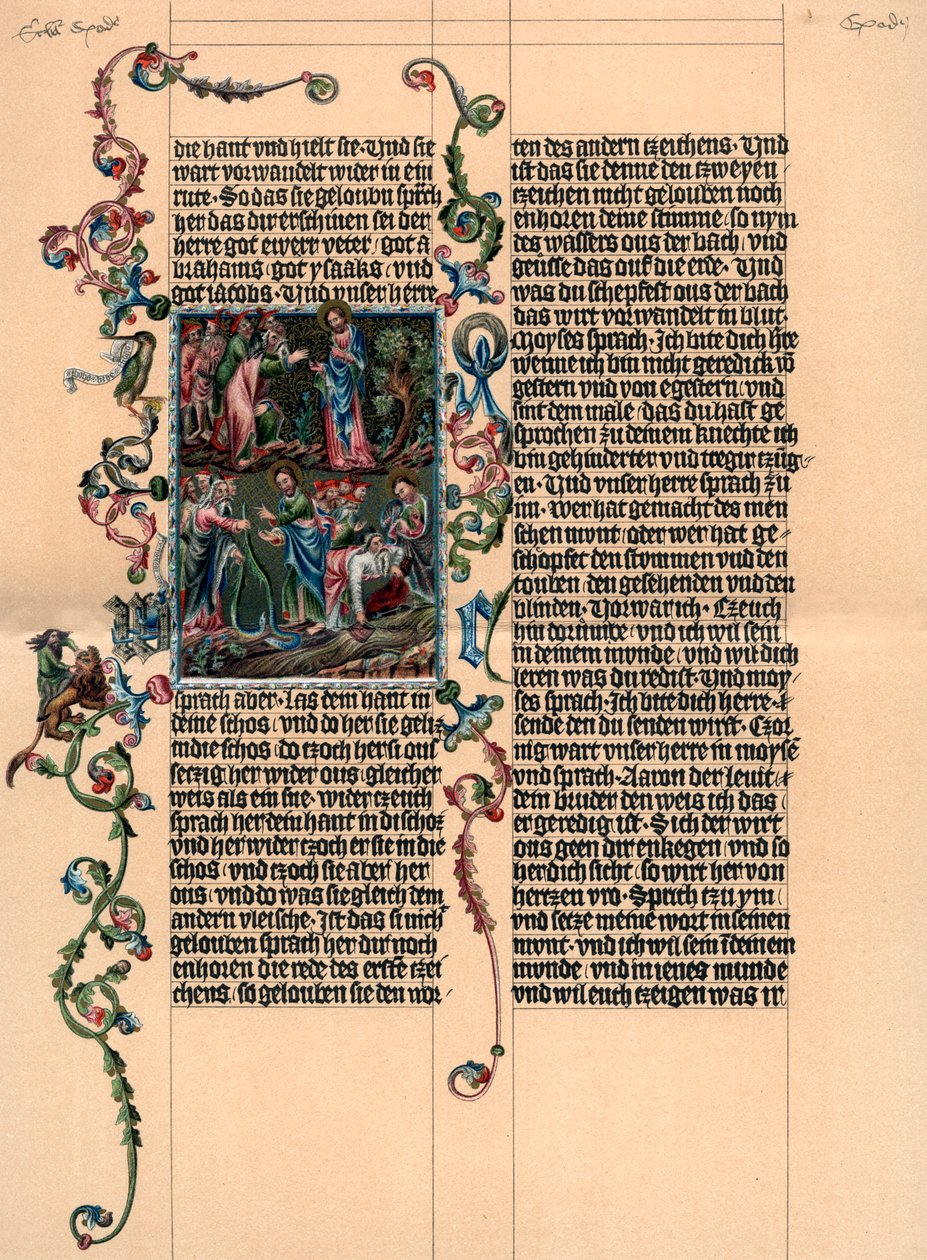 Uma página da Bíblia de Wenzel, c1400, 1903 de Unbekannt