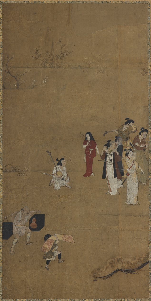 Uma festa de piquenique: músicos e atendentes, período Edo, início do século XVII. de Unbekannt