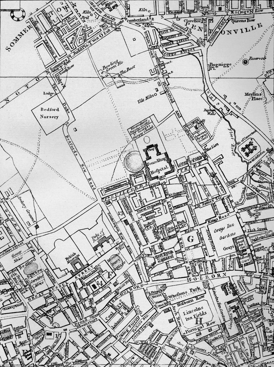 Um plano de Holborn, St Giles e St Pancras, Londres, em 1800 1911 de Unbekannt