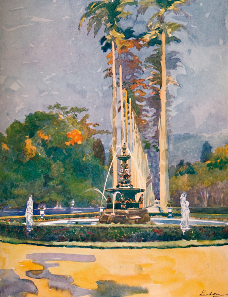Uma parte da Avenue of Royal Palms, Jardim Botânico, 1914 de Unbekannt