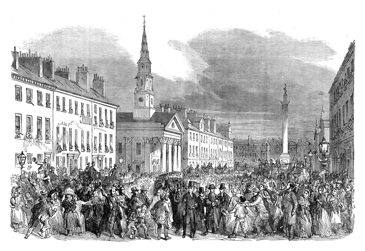 Uma procissão de ministros em secessão da Igreja de St. Andrews, Edimburgo, c1895 de Unbekannt
