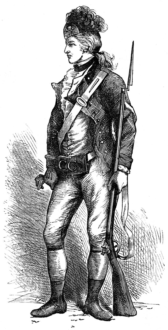 Um verdadeiro rifleman americano, c1776-1780 c1880 de Unbekannt