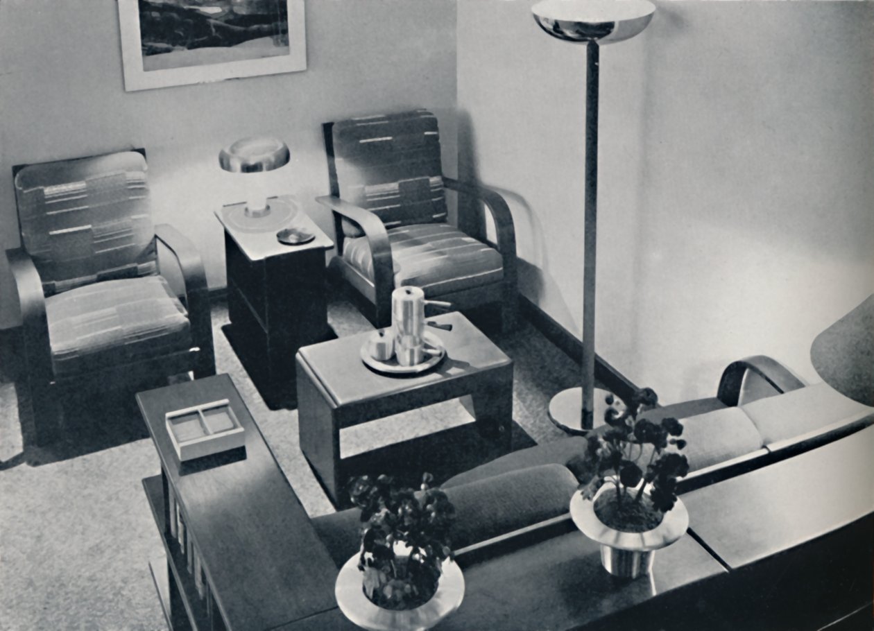 Uma seção da sala de estar, 1936 de Unbekannt