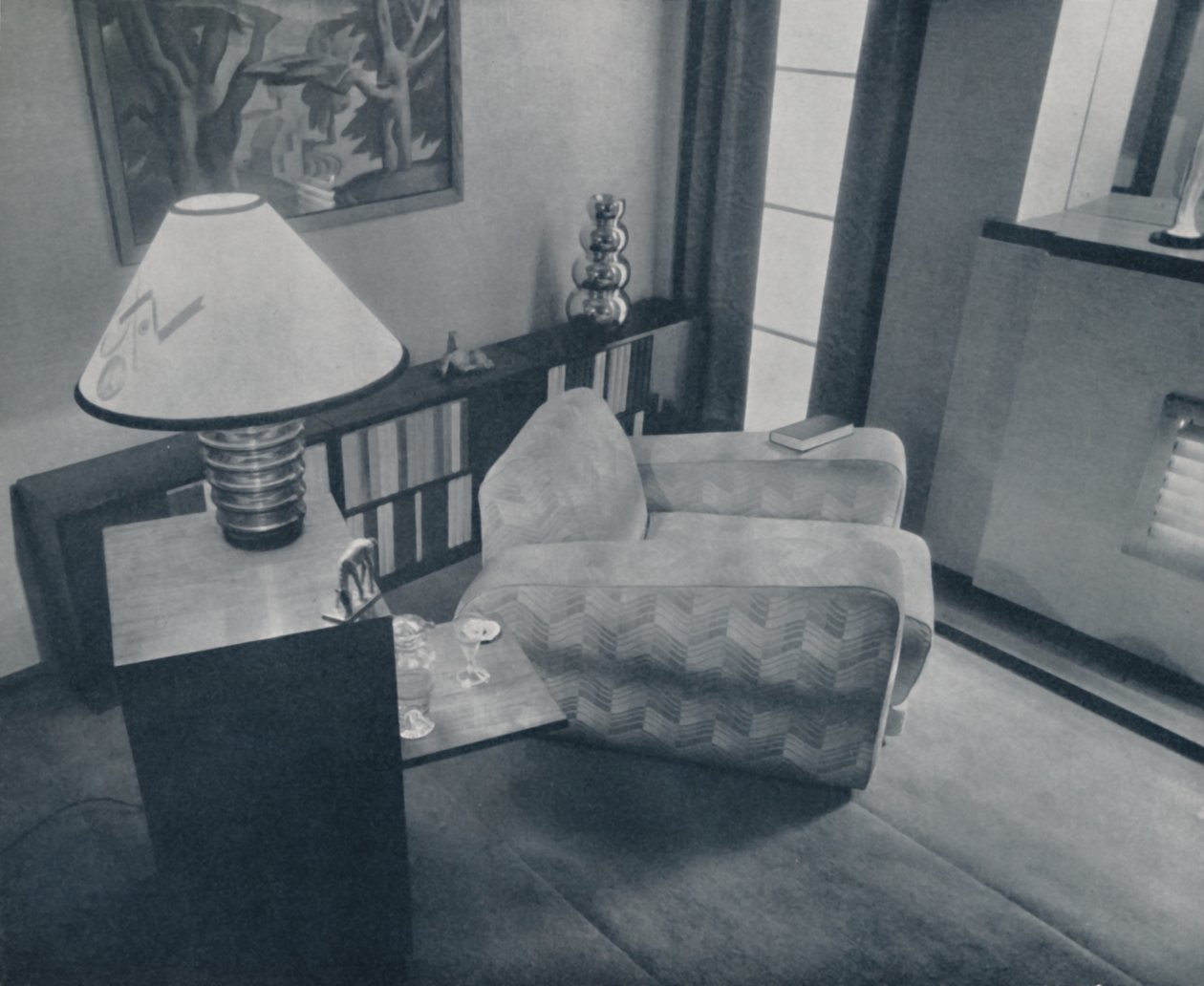 Uma pequena sala projetada e mobiliada por Michael Dawn, Bedford, Inglaterra, 1935 de Unbekannt