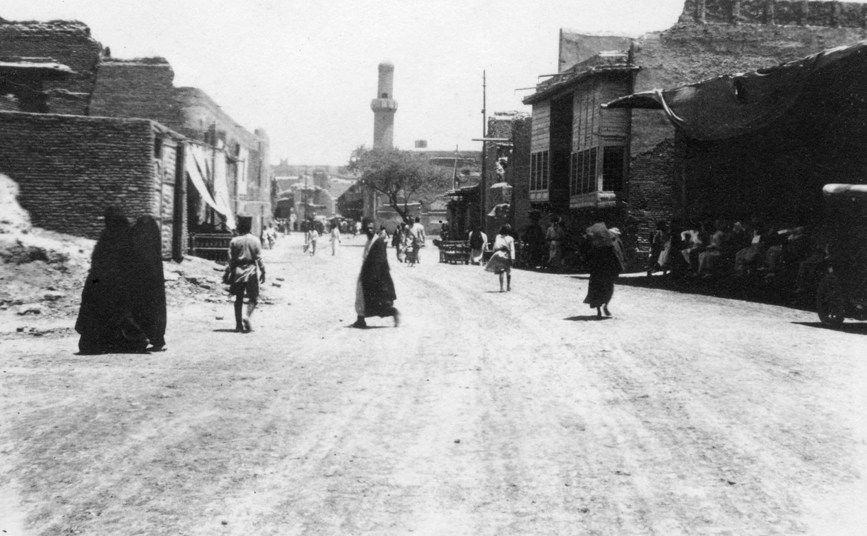 Uma rua em Bagdá, Mesopotâmia, Primeira Guerra Mundial, 1918 de Unbekannt