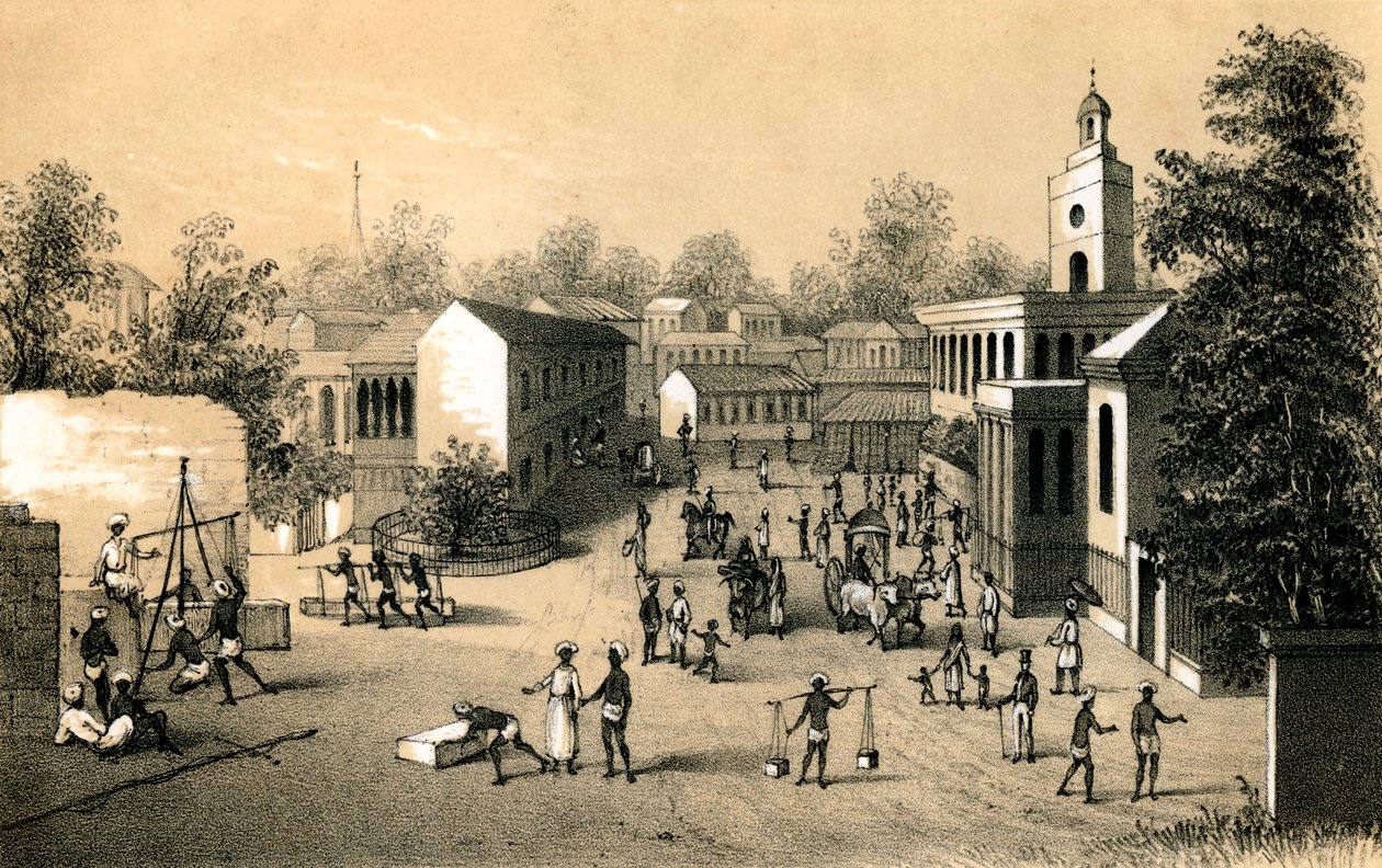 Uma rua em Bombaim, 1847 de Unbekannt