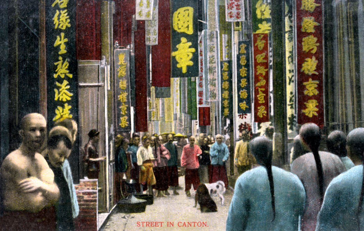 Uma rua em Canton, China, c1900s de Unbekannt
