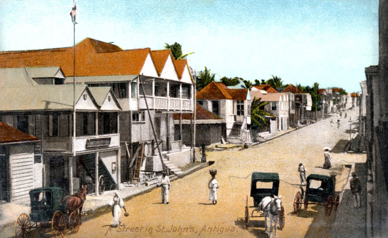 Uma rua em St.Johns, Antígua, c1900s de Unbekannt