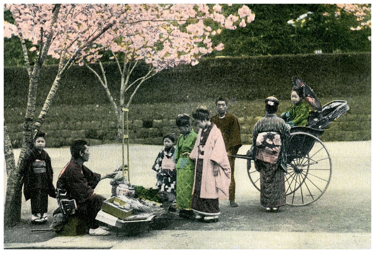 Um comerciante de rua, Japão, 1904 de Unbekannt