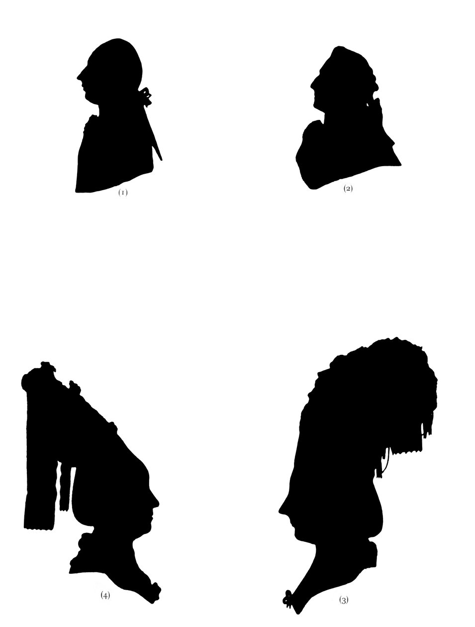 Um estudo de quatro silhuetas, 1782 1912 de Unbekannt