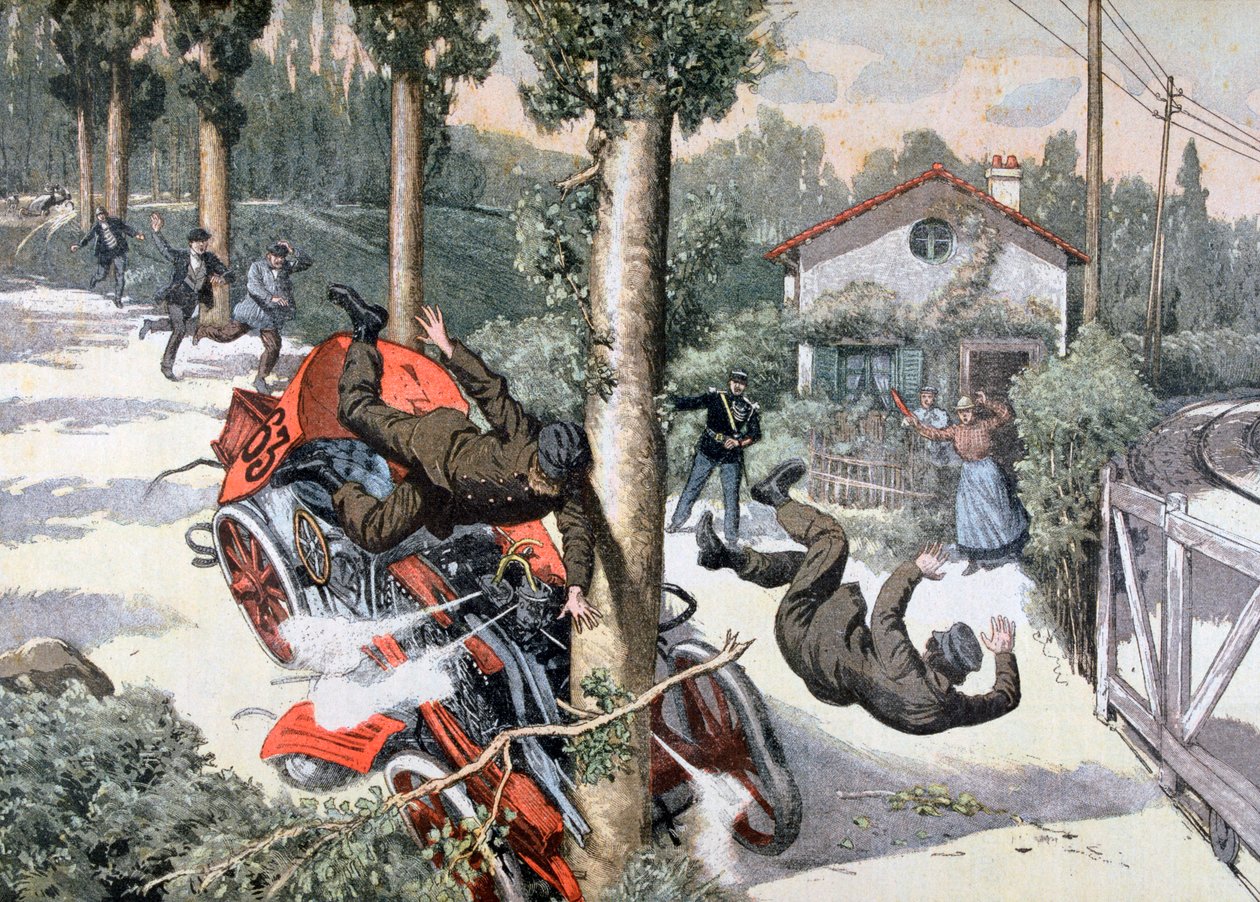 Um acidente terrível, corrida de Paris a Madri, 1903 de Unbekannt