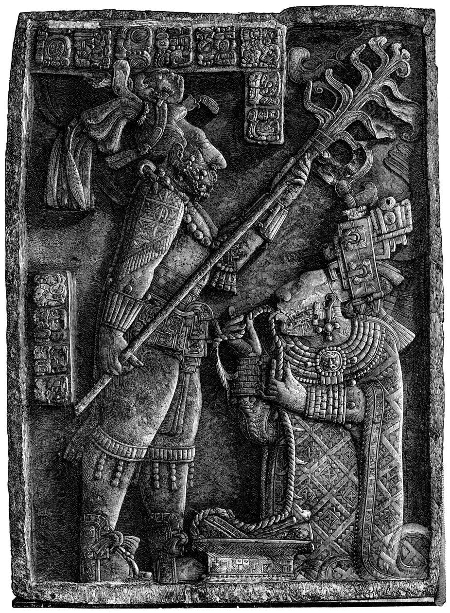 Uma vítima diante do deus maia Kukulkan, 1901 de Unbekannt