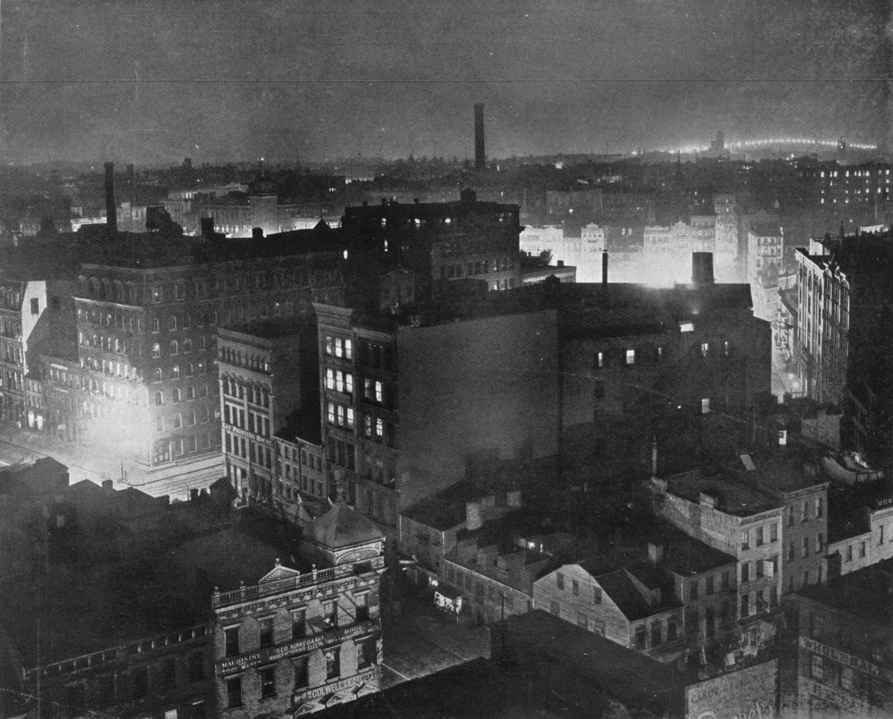 Uma vista de Nova York à noite, 1915 de Unbekannt