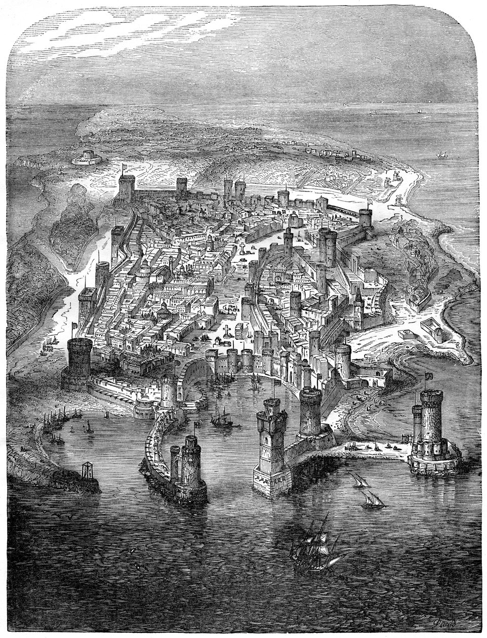 Uma vista de Rodes, 1480 1882-1884 de Unbekannt