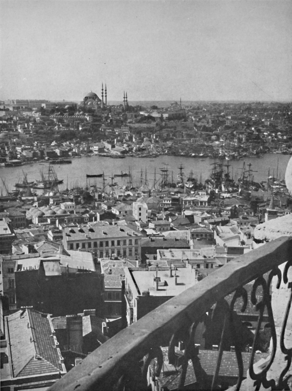 Vista sobre Constantinopla mostrando a Mesquita de Santa Sofia, 1913 de Unbekannt