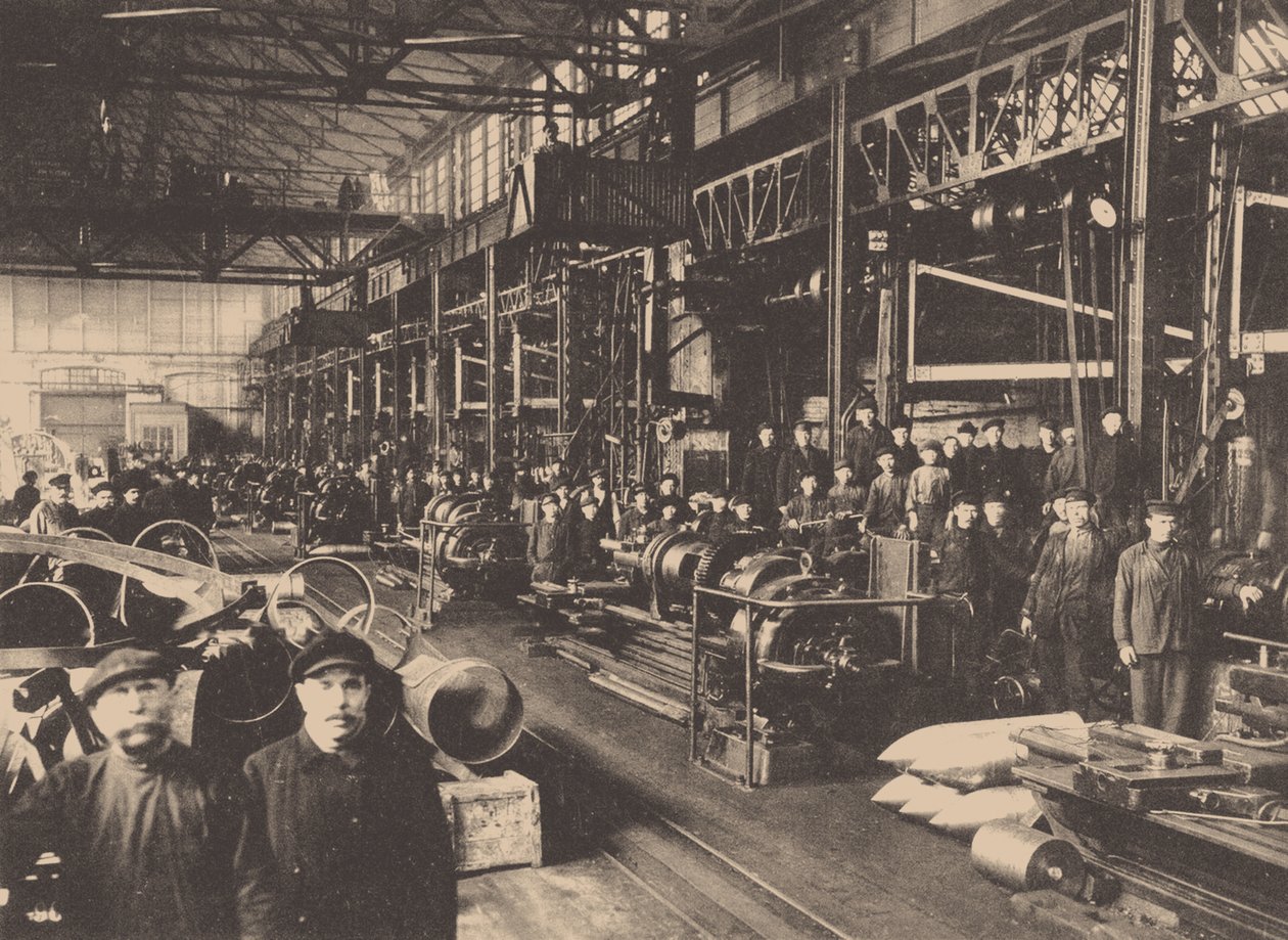 Uma oficina da fábrica de Putilov, c. 1914 de Unbekannt